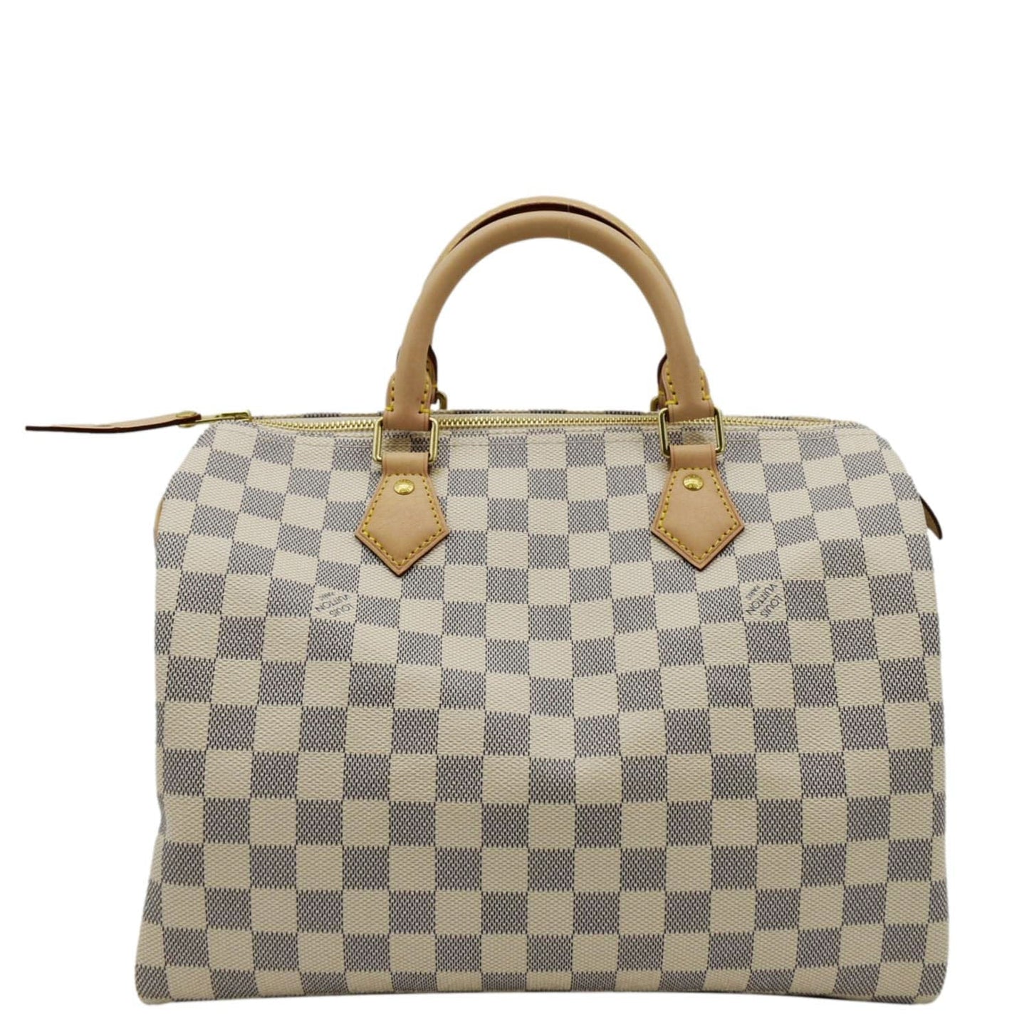 LOUIS VUITTON Speedy 30 Damier Azur Satchel Bag White