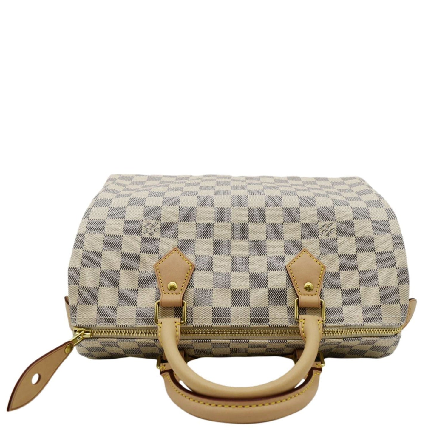 LOUIS VUITTON Speedy 30 Damier Azur Satchel Bag White