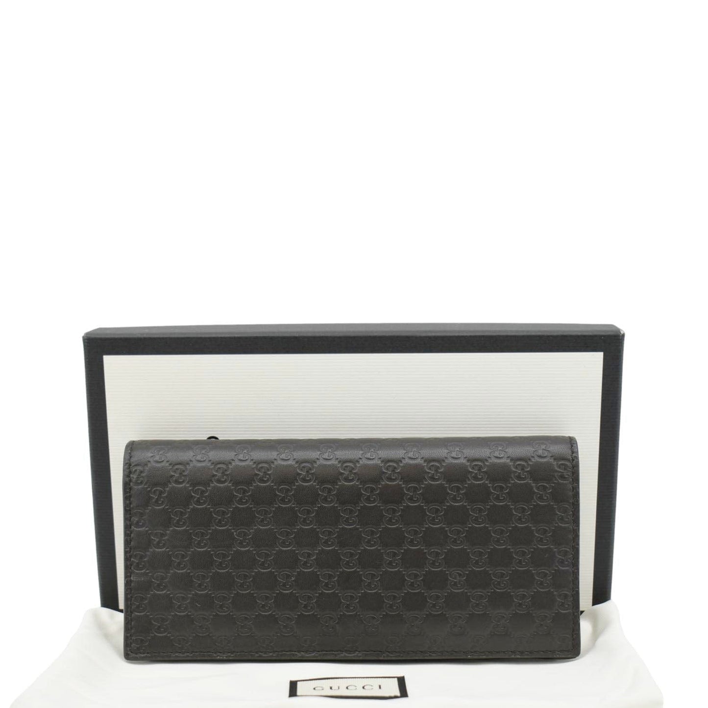 GUCCI Microguccissima GG Leather Bi-fold Long Wallet Black 544479