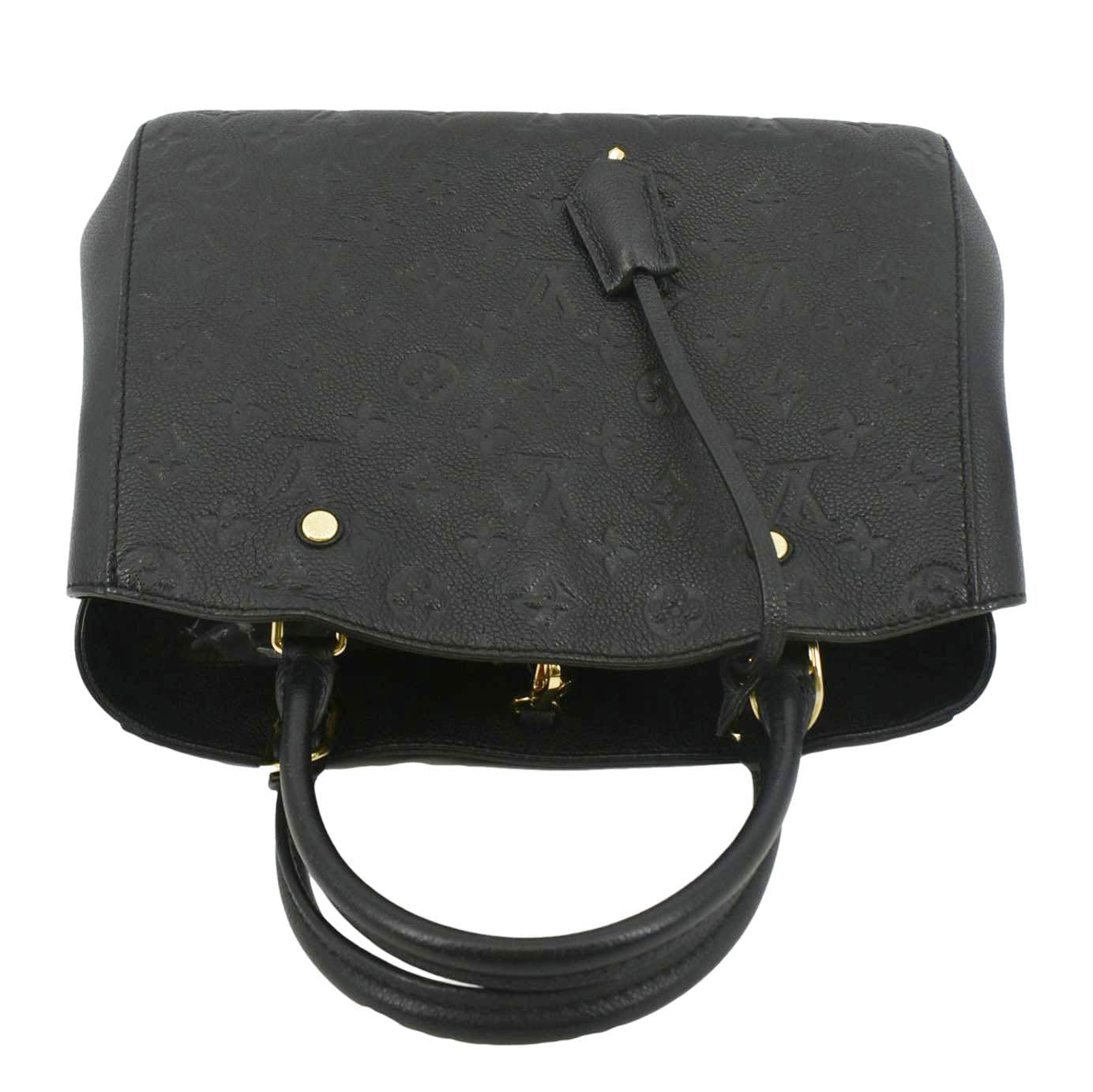 LOUIS VUITTON Montaigne MM Monogram Empreinte Satchel Shoulder Bag Black