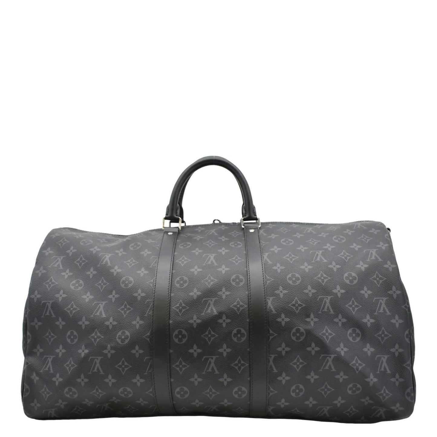 LOUIS VUITTON Keepall 55 Bandouliere Monogram Eclipse Travel Bag Black