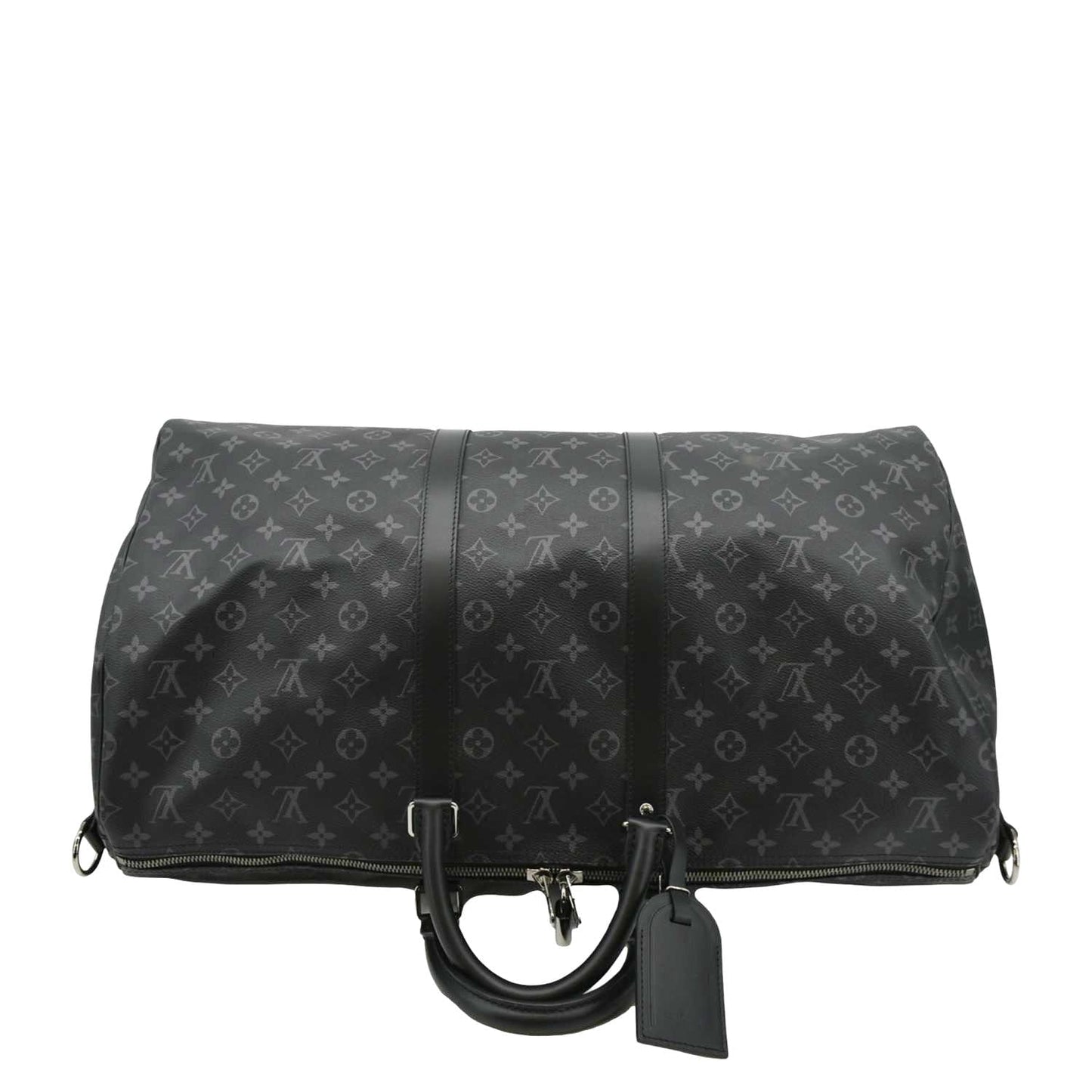 LOUIS VUITTON Keepall 55 Bandouliere Monogram Eclipse Travel Bag Black