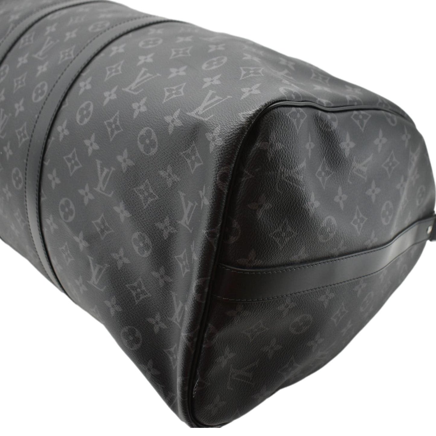LOUIS VUITTON Keepall 55 Bandouliere Monogram Eclipse Travel Bag Black