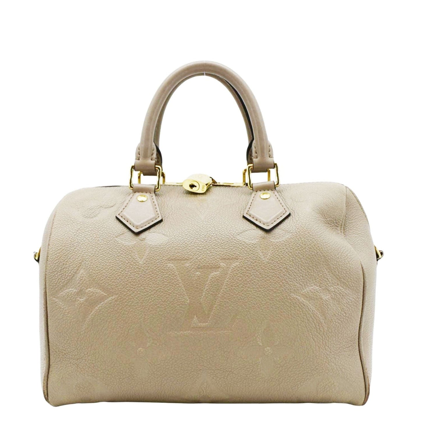 LOUIS VUITTON Speedy 25 Bandouliere Monogram Empreinte Shoulder Bag Beige
