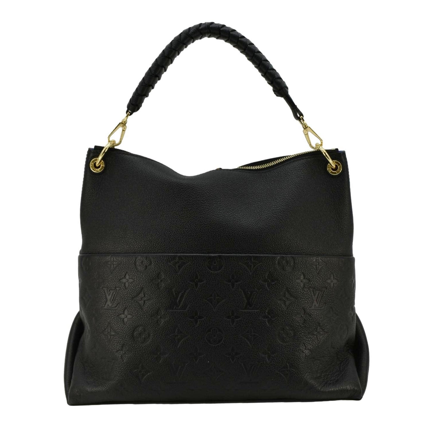 LOUIS VUITTON Maida Monogram Empreinte Leather Hobo Shoulder Bag Black