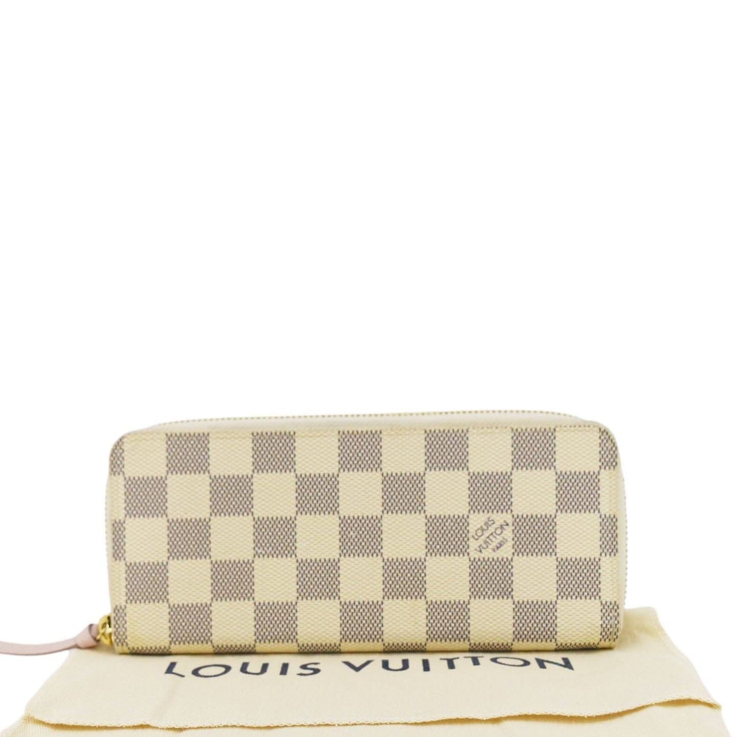 LOUIS VUITTON Clemence Damier Azur Wallet Rose Ballerine