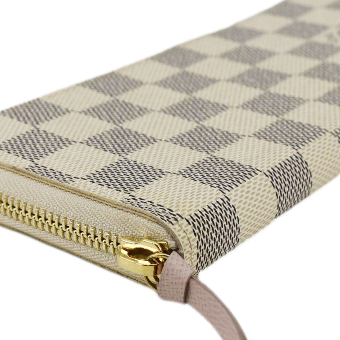 LOUIS VUITTON Clemence Damier Azur Wallet Rose Ballerine