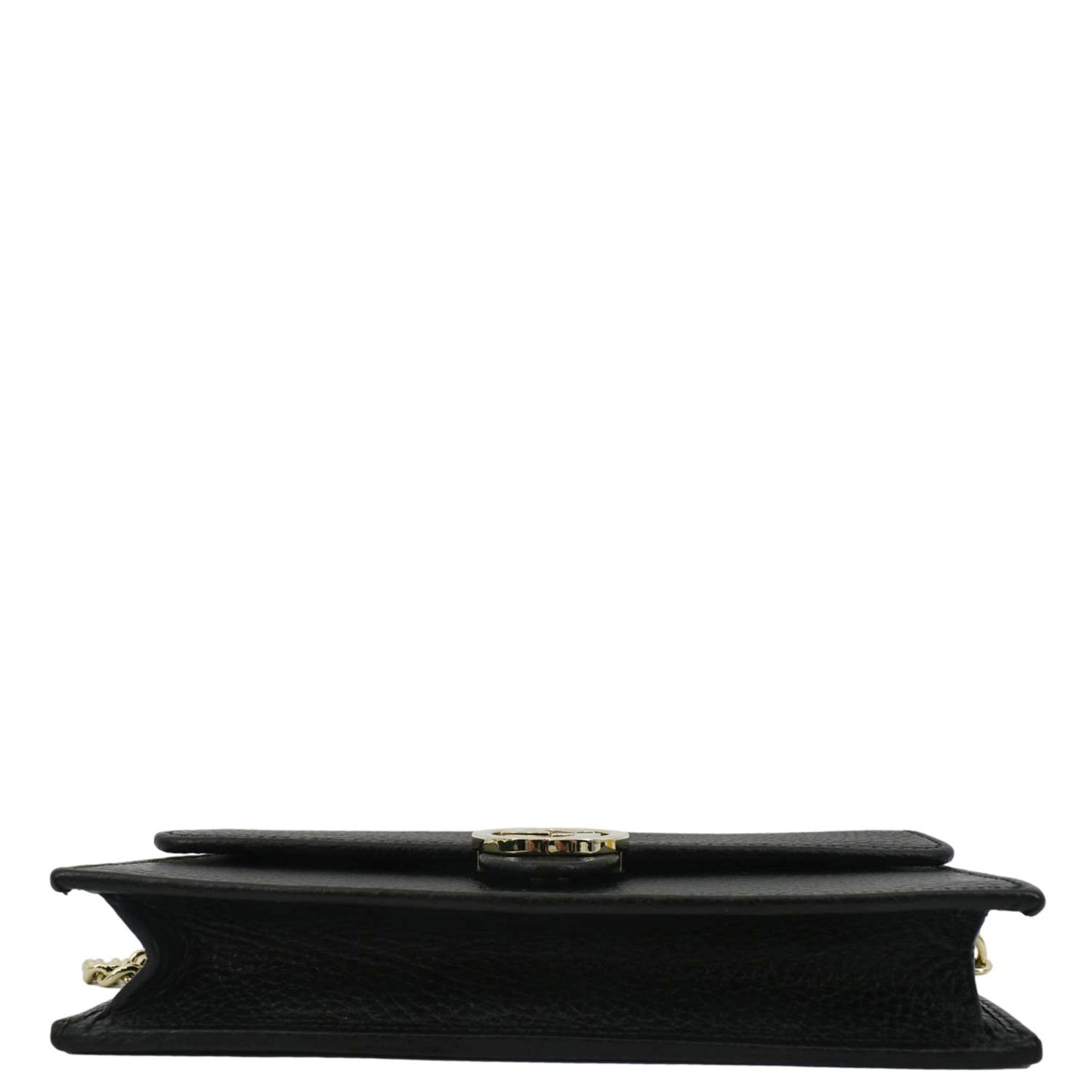 GUCCI GG Interlocking Pebbled Leather Crossbody Bag Black 615523