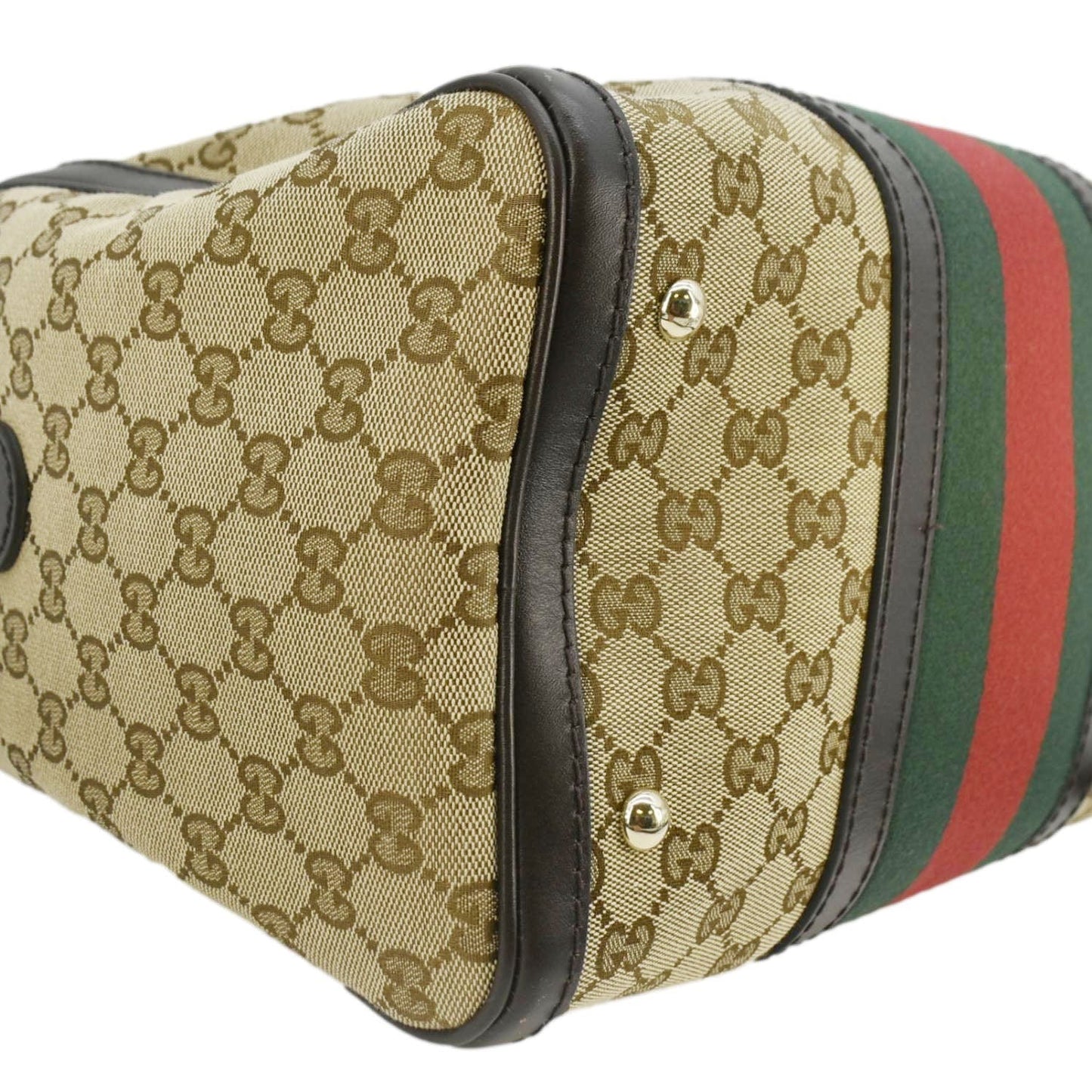GUCCI Vintage Web Original GG Boston Bag Beige 247205