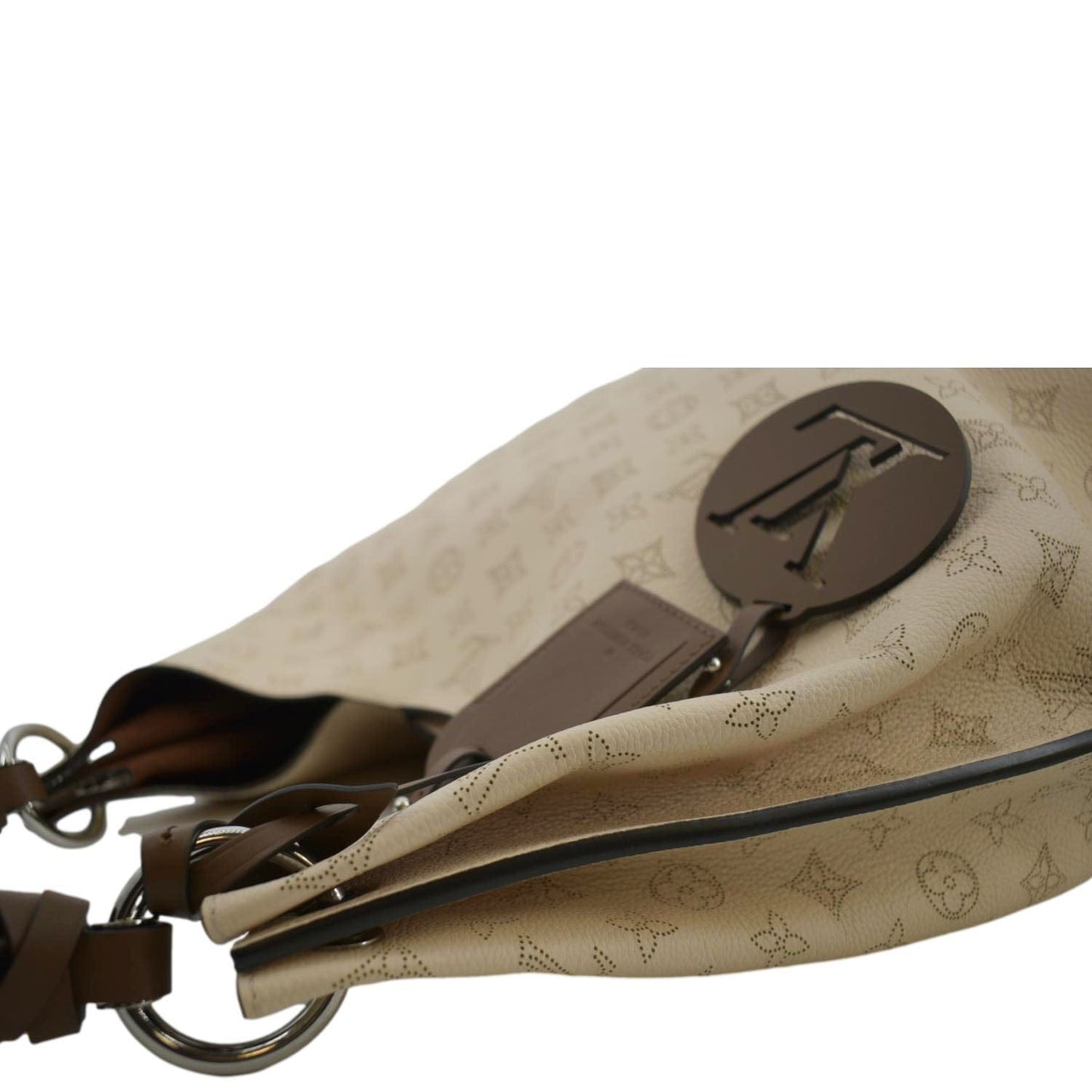 LOUIS VUITTON Carmel Mahina Leather Hobo Bag Creme