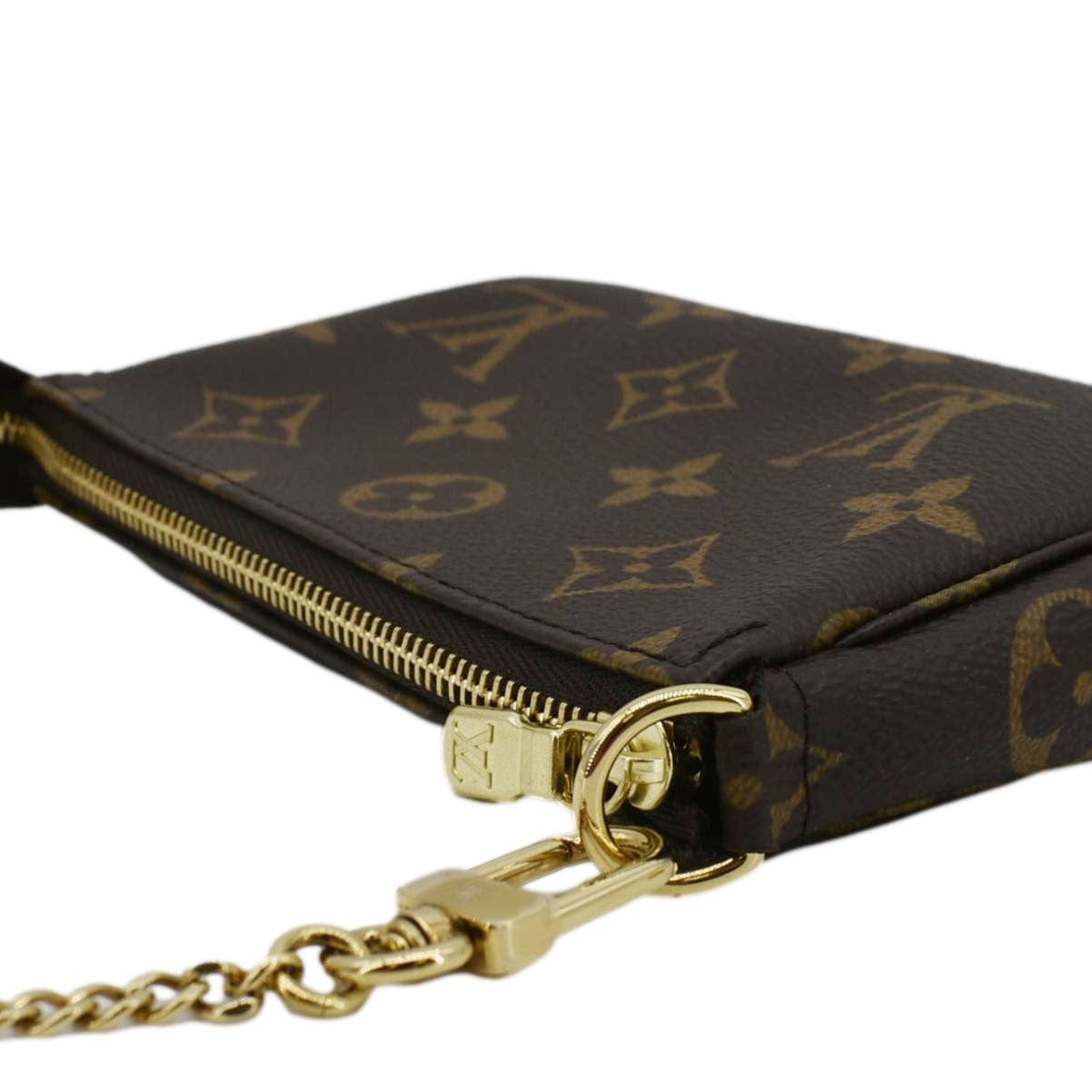 LOUIS VUITTON  Mini Pochette Monogram Canvas Accessoires Pouch Brown