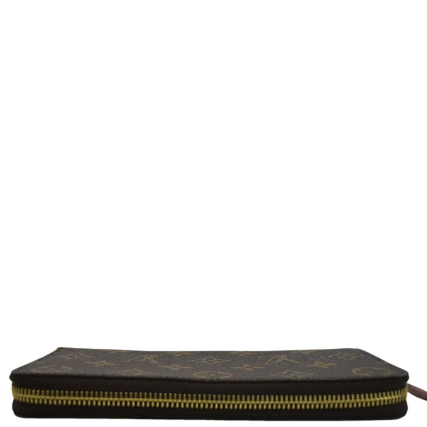 LOUIS VUITTON Clemence Monogram Canvas Zippy Wallet Brown