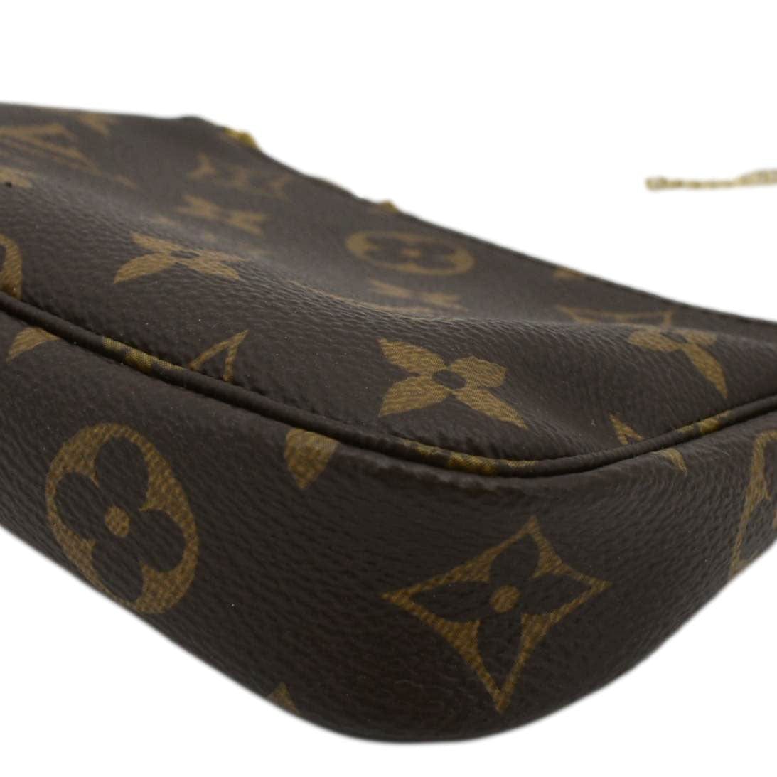LOUIS VUITTON  Mini Pochette Monogram Canvas Accessoires Pouch Brown
