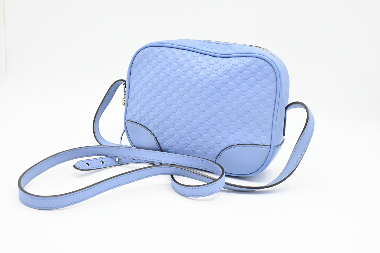 Gucci Crossbody in Baby Blue Micro Guccissima Leather