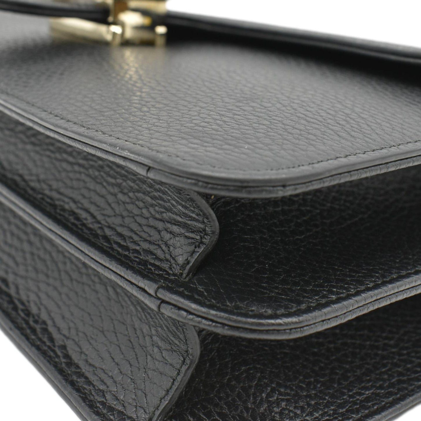 GUCCI Interlocking GG Leather Crossbody Bag Black 510303