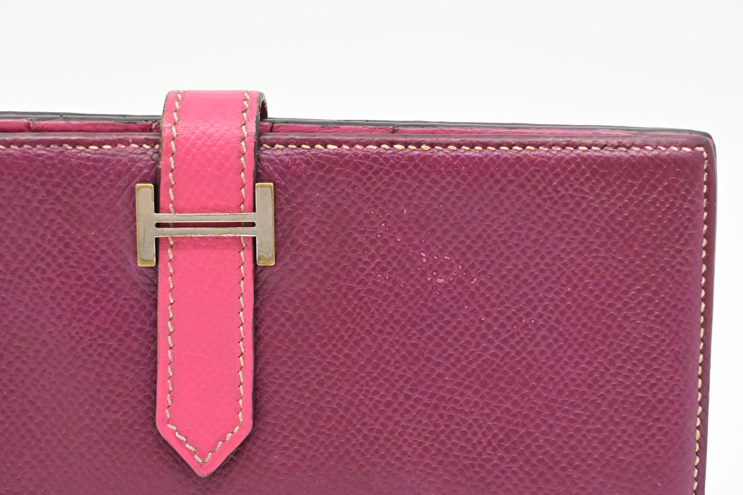 Hermes Bearn Soufflet Wallet in Burgundy Leather