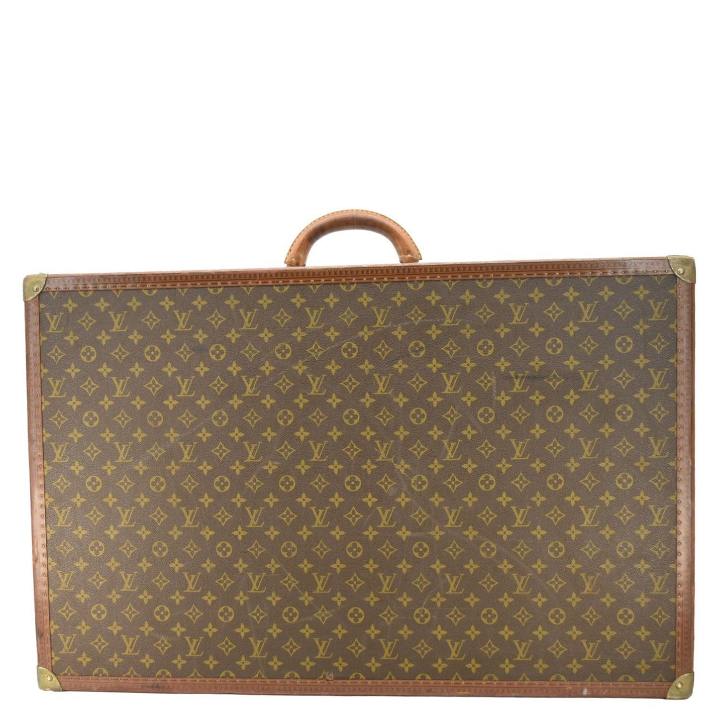 LOUIS VUITTON Bisten Vintage Monogram Canvas Travel Trunk Suitcase Bag Brown