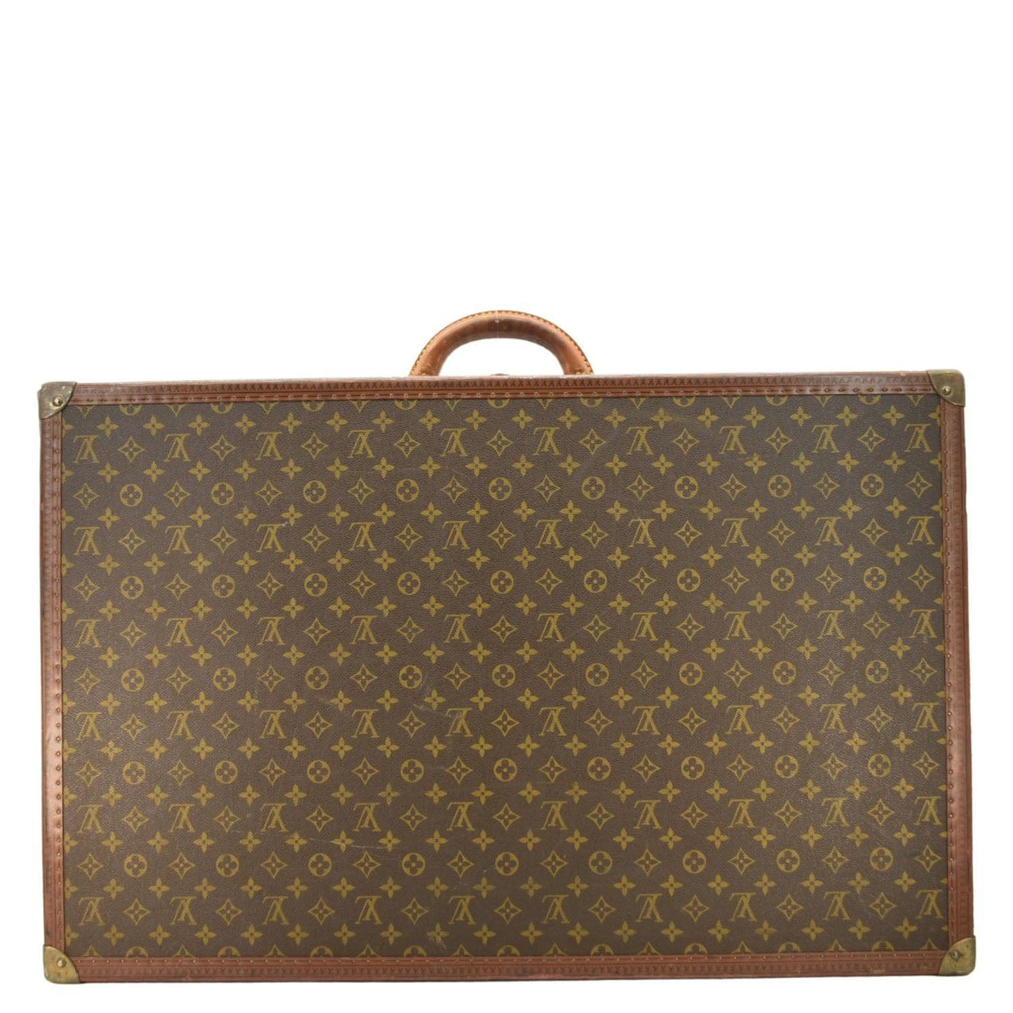LOUIS VUITTON Bisten Vintage Monogram Canvas Travel Trunk Suitcase Bag Brown