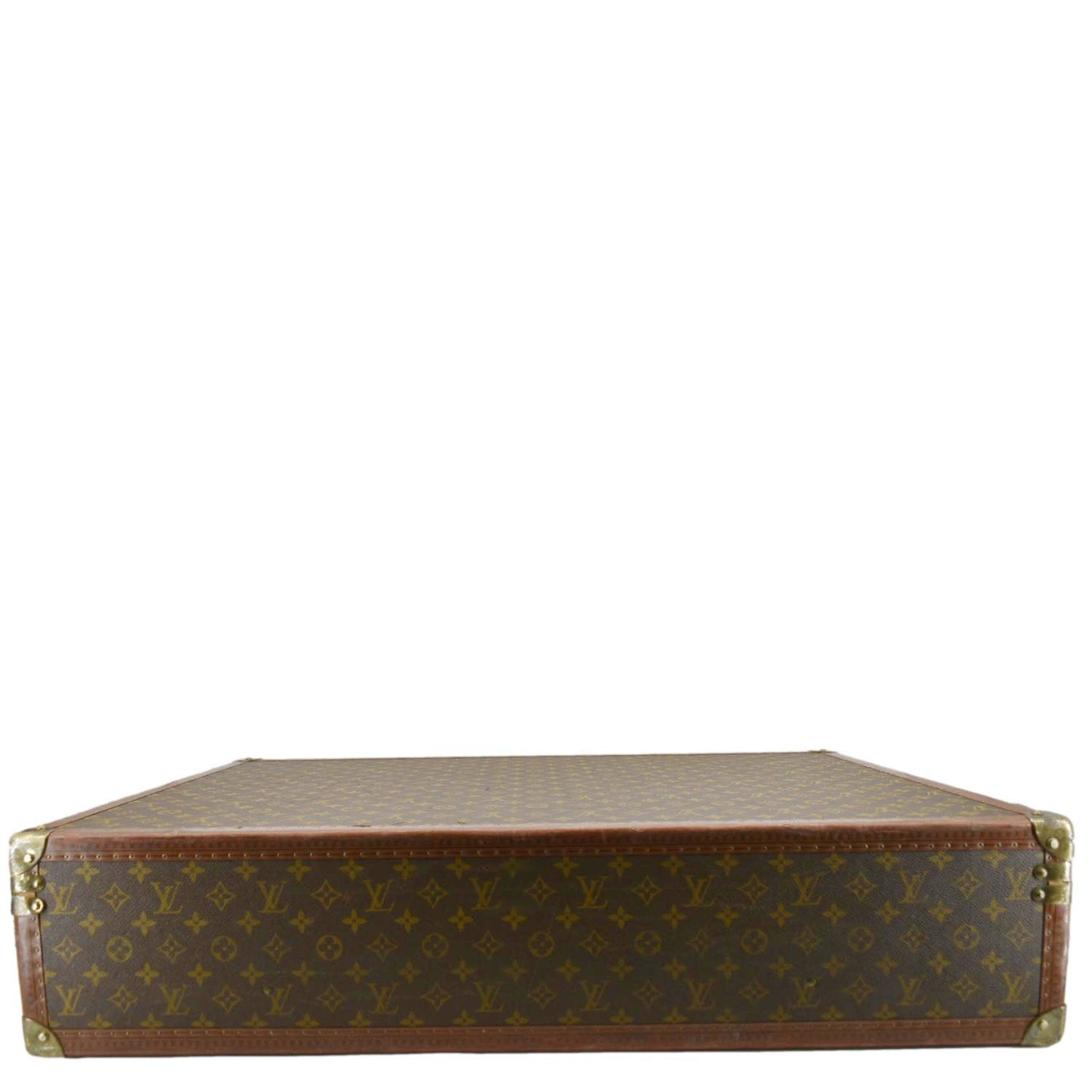 LOUIS VUITTON Bisten Vintage Monogram Canvas Travel Trunk Suitcase Bag Brown