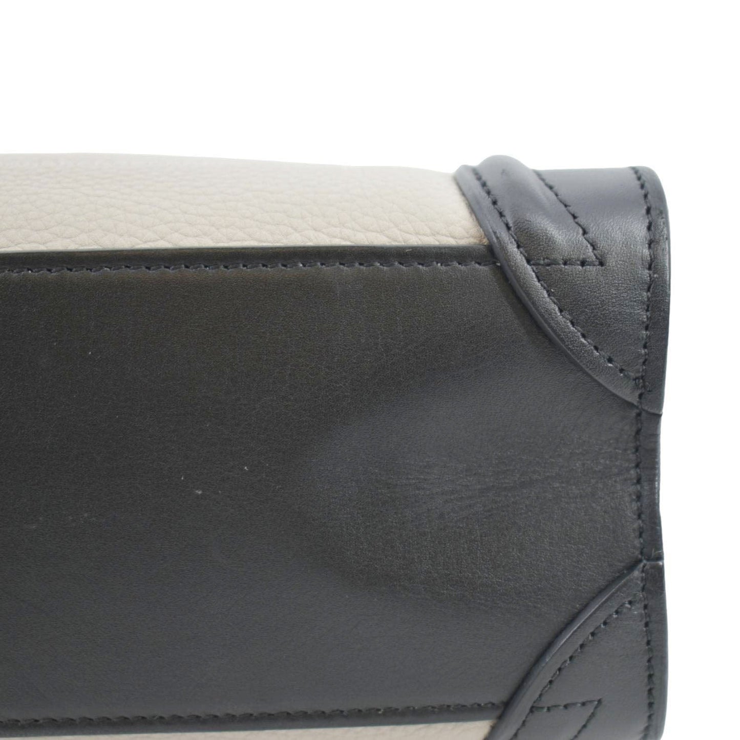 CELINE Luggage Calfskin Leather and Suede Crossbody Bag Tricolor