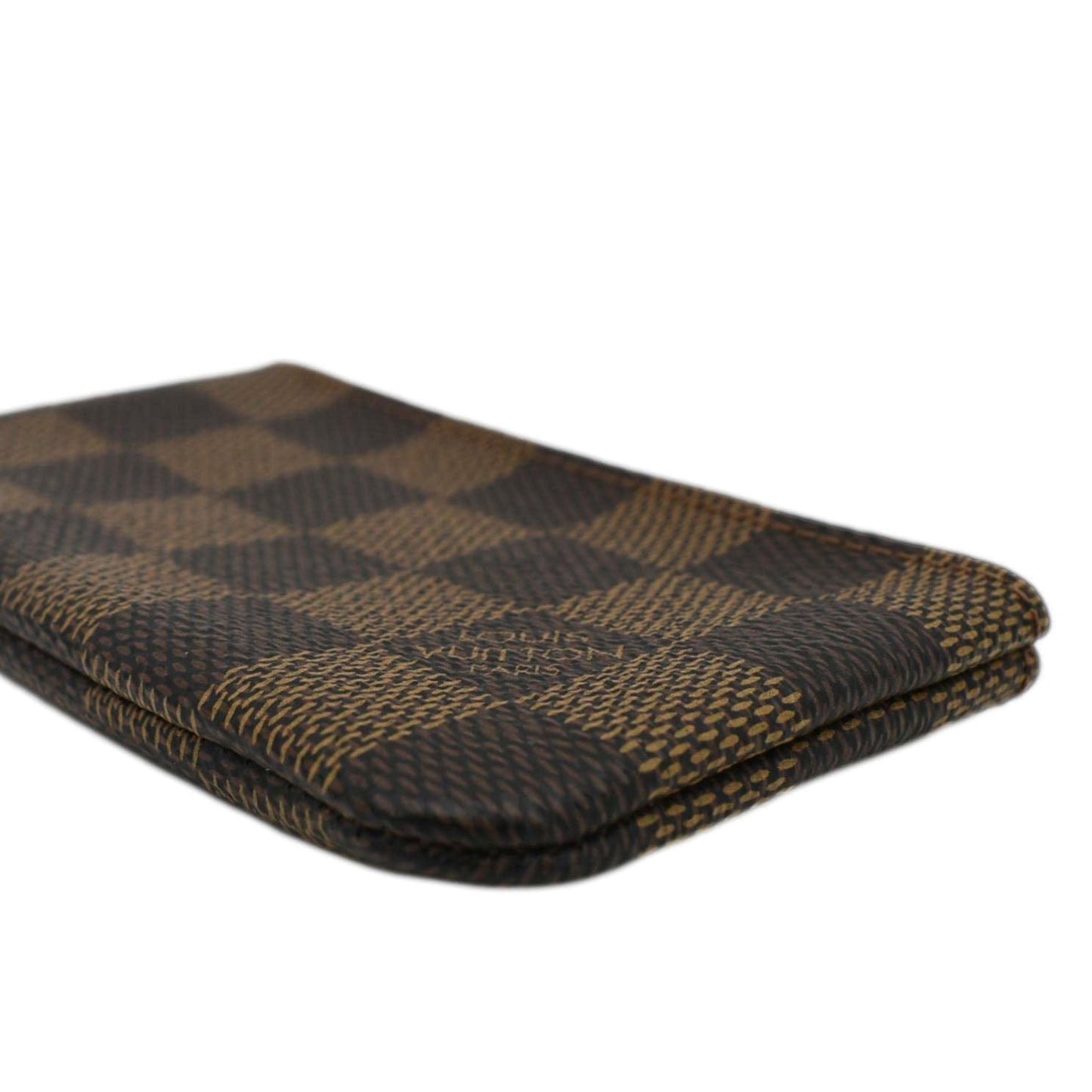 LOUIS VUITTON Pochette Key Cles Damier Ebene Coin Case Brown