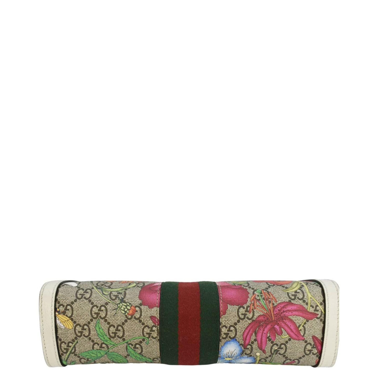 GUCCI Ophidia Web Small GG Floral Canvas Chain Shoulder Bag Beige 503877
