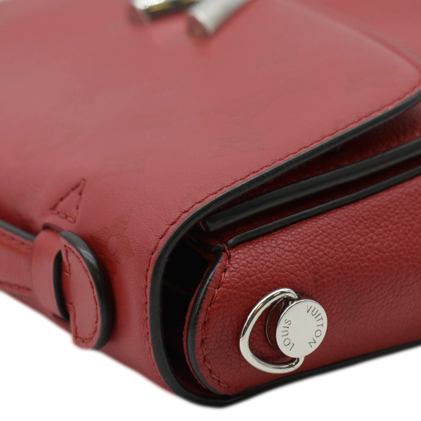 LOUIS VUITTON Very Monogram Leather Messenger Bag Red