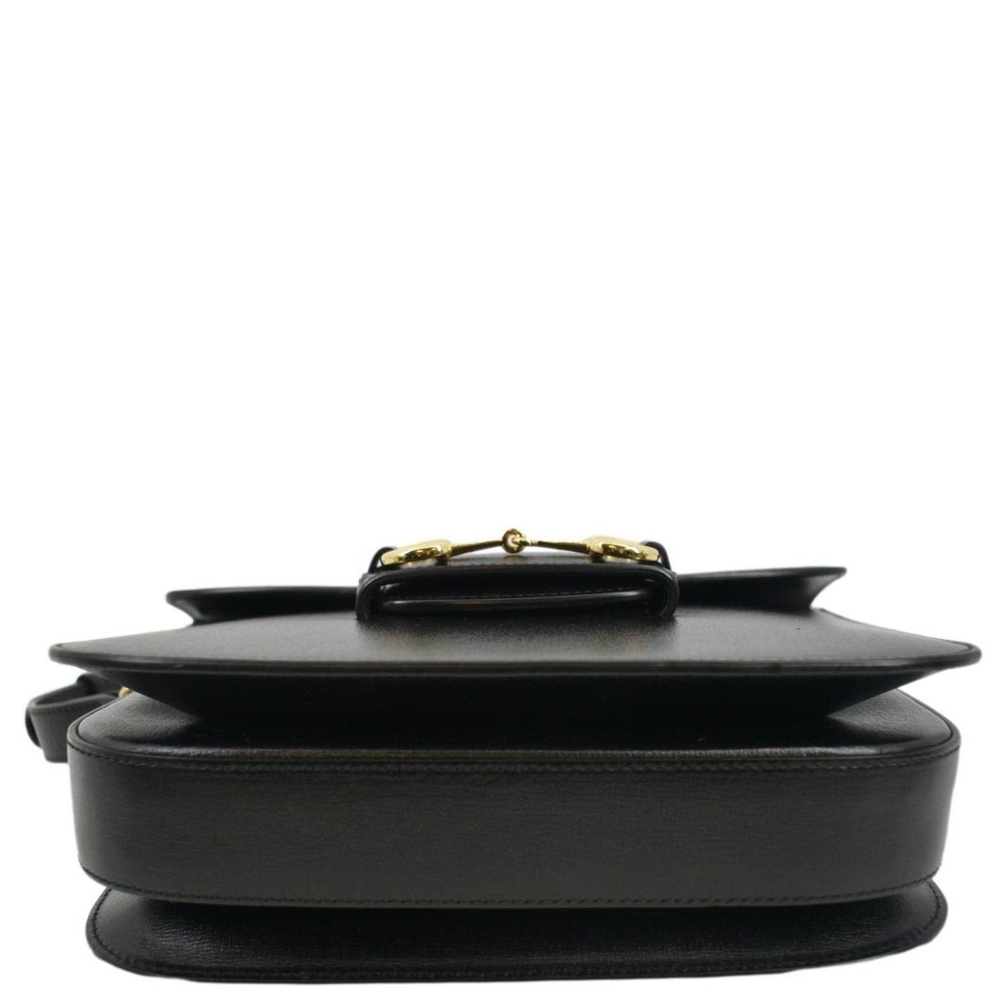 GUCCI Horsebit 1955 Small Leather Shoulder Bag Black 602204
