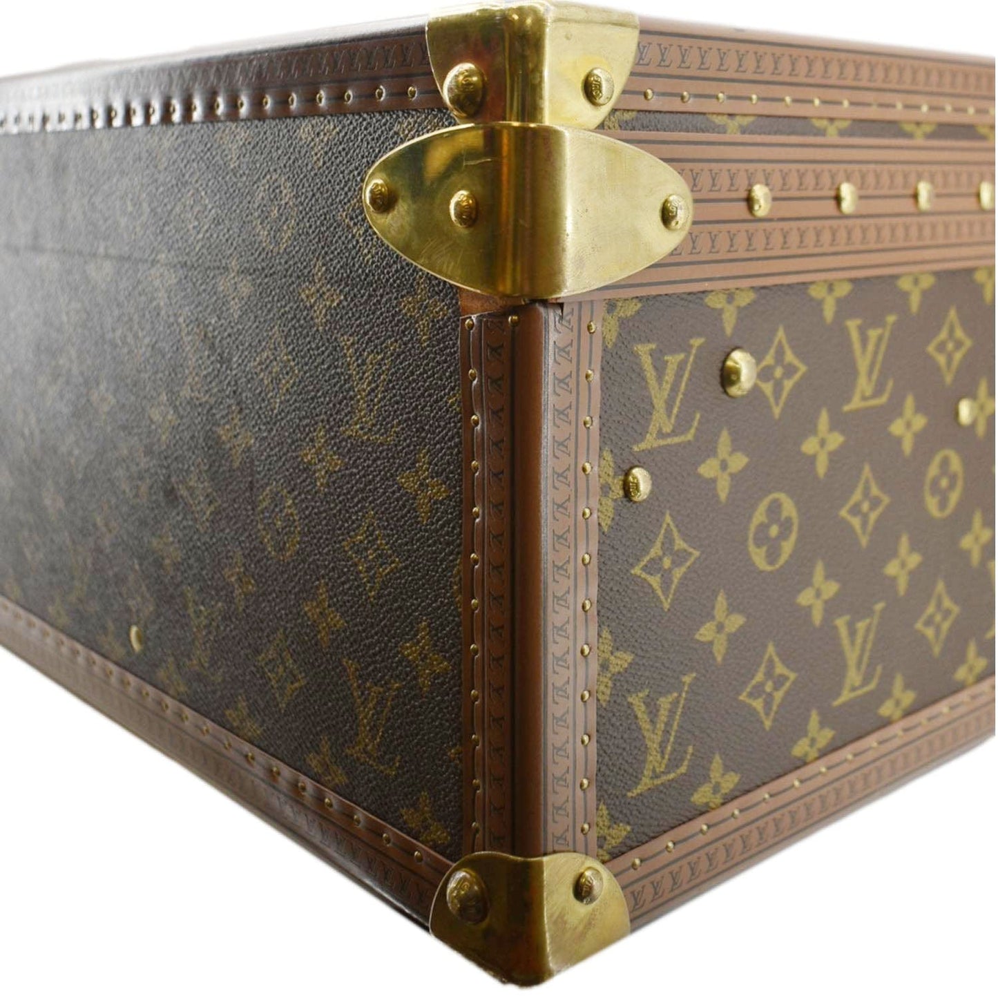 LOUIS VUITTON Bisten 75 Vintage Monogram Canvas Travel Suitcase Bag Brown