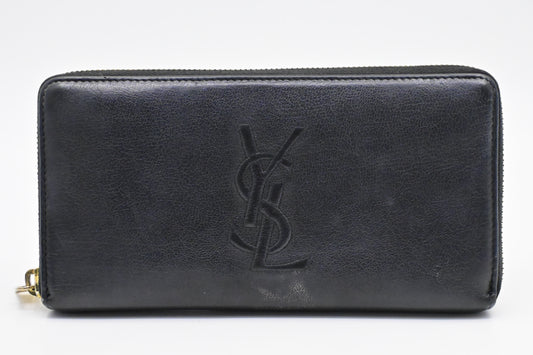 YSL Saint Laurent Long Zippy Wallet in Black Leather
