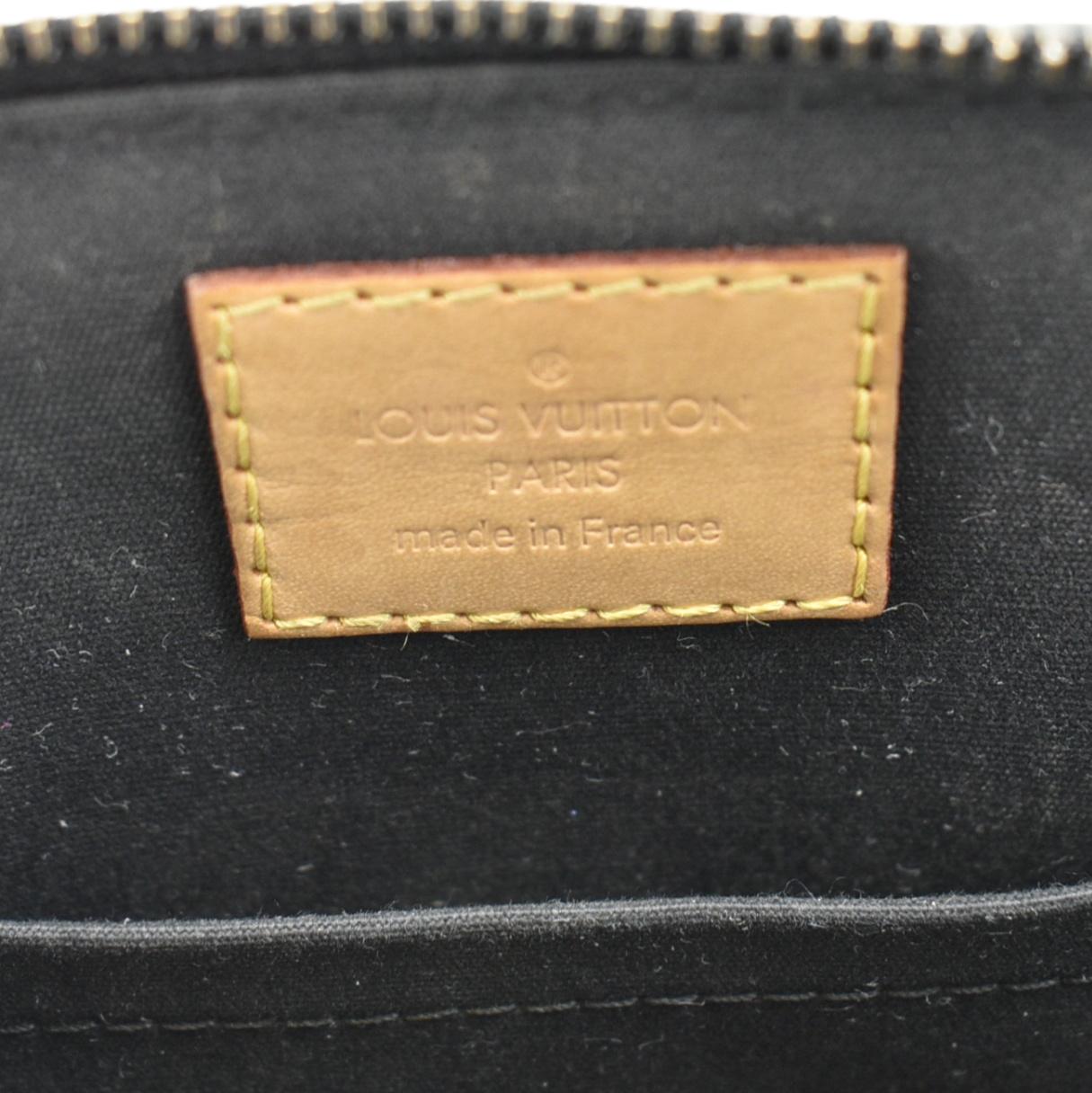 LOUIS VUITTON Alma BB Monogram Vernis Satchel Bag Black