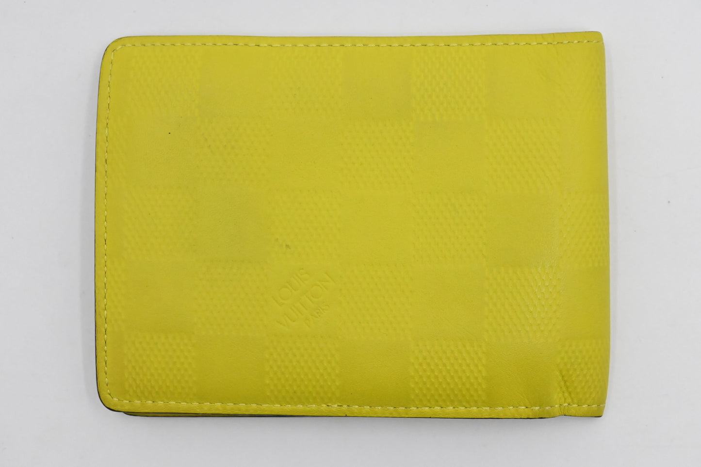 Multiple Bifold Wallet in Vert Acide Damier Infini Leather