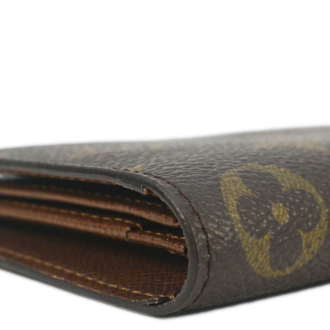 LOUIS VUITTON Monogram Canvas Bi-Fold Card Case Brown