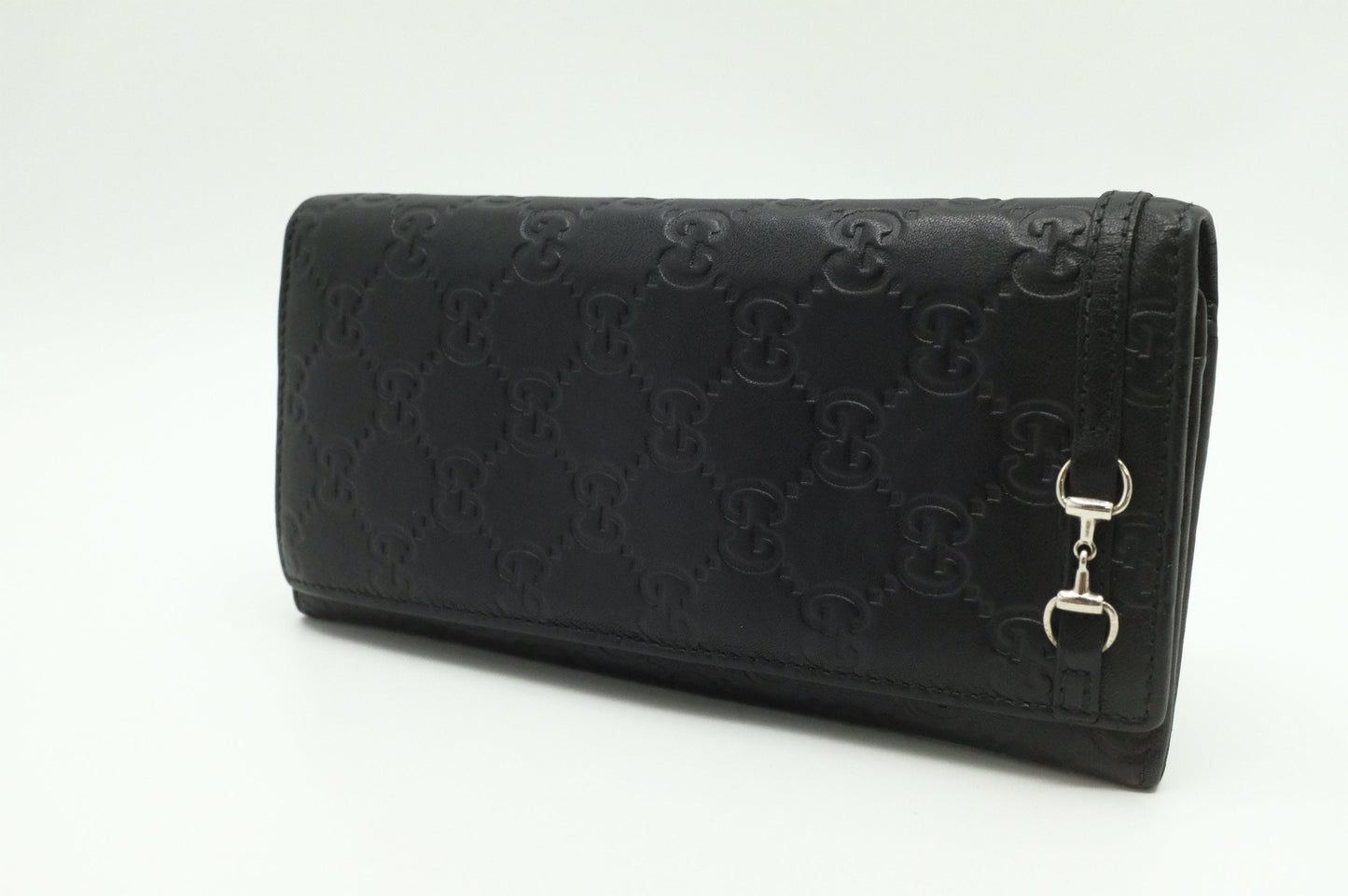 Gucci Long Wallet in Black Guccissima Leather
