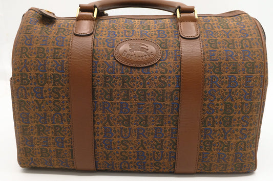 Burberry Boston Bag in Brown Canvas