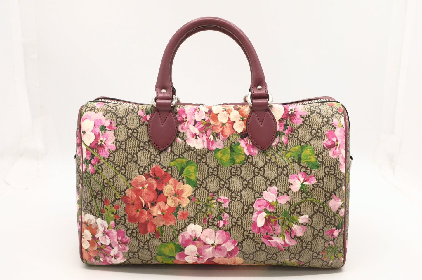 Gucci Boston Bag in Pink Blooms GG Canvas