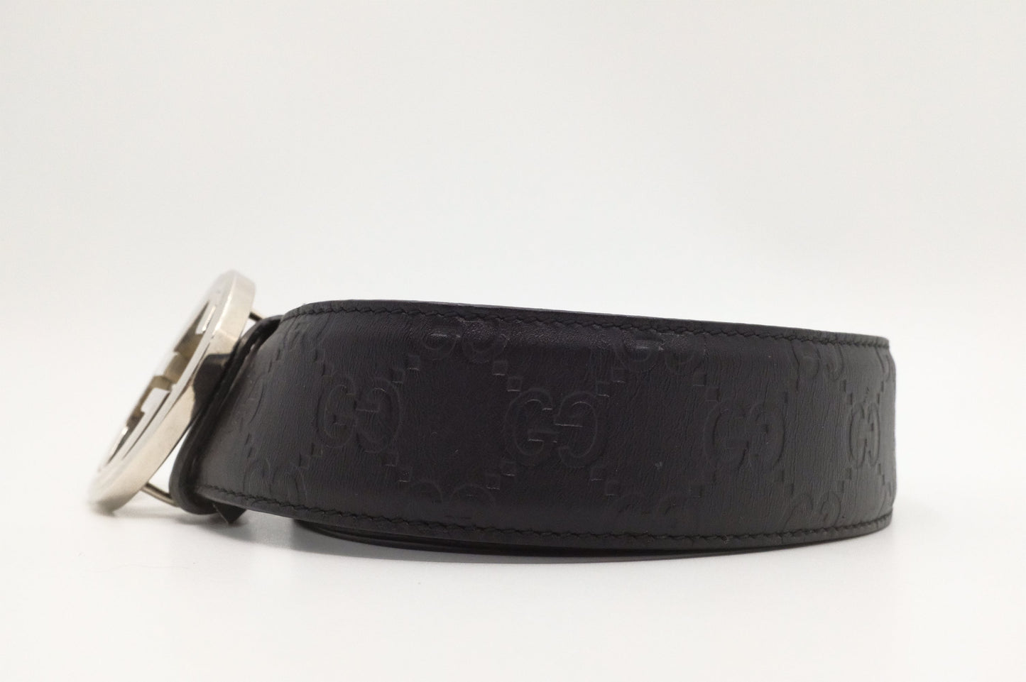 Gucci Belt in Black Guccissima Leather