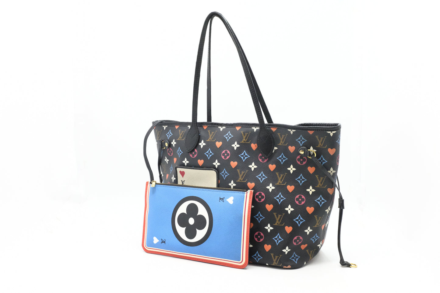 Louis Vuitton Neverfull MM in Game On Black Multicolor Canvas