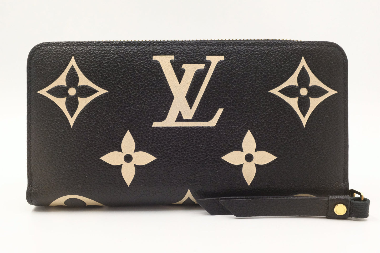 Louis Vuitton Long Zippy Wallet in Black and Beige Bicolor Empreinte Leather