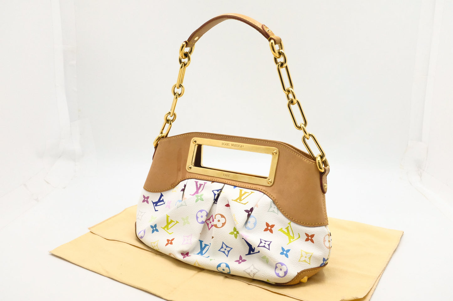 Louis Vuitton Judy MM in White Multicolor Monogram Canvas