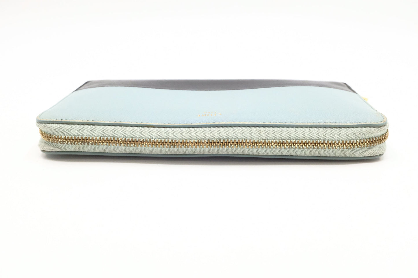 Celine Long Zippy Wallet in Blue and Black Leather