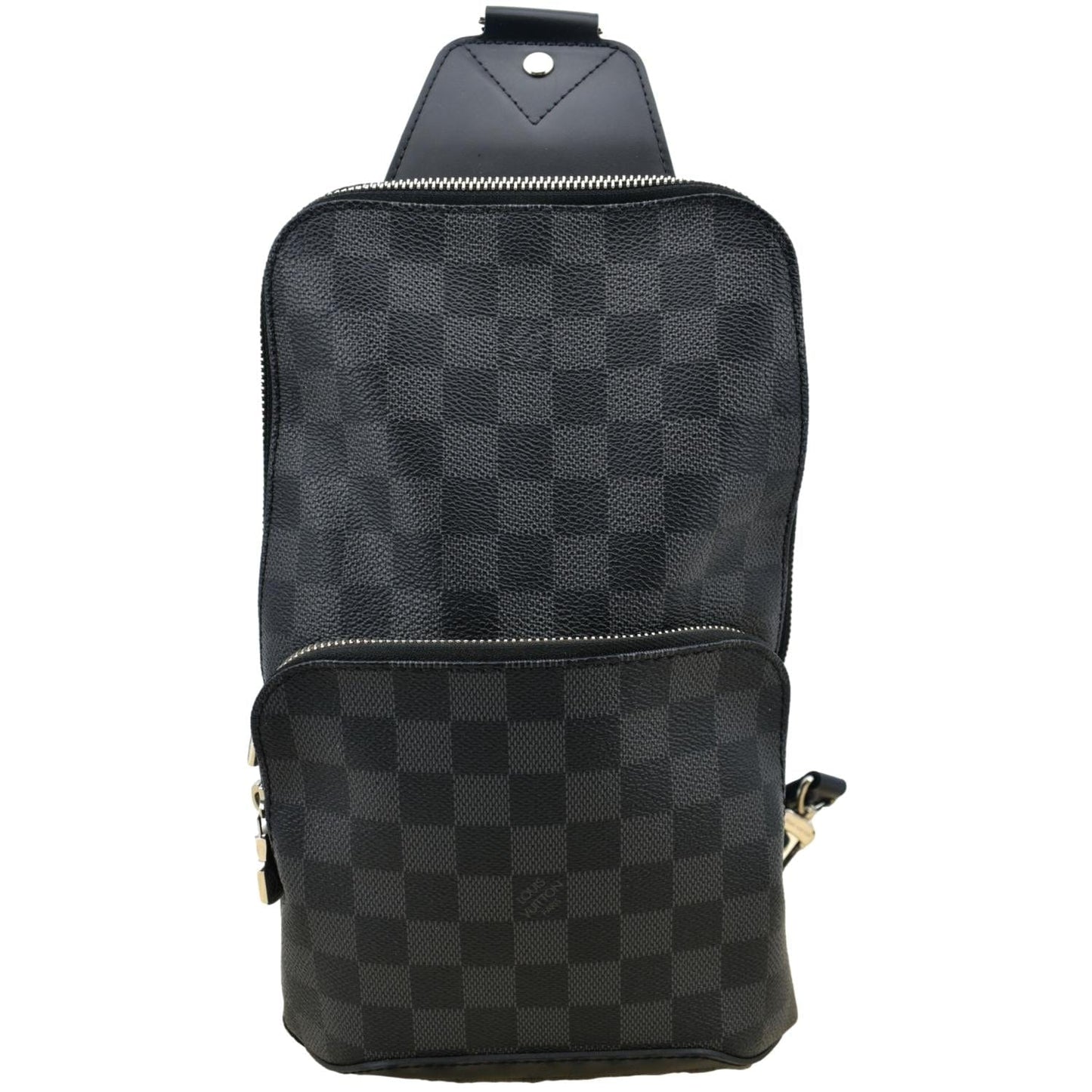 LOUIS VUITTON Avenue Sling Monogram Leather Crossbody Bag Black
