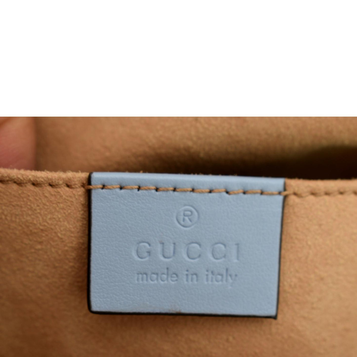 GUCCI GG Marmont Matelasse Leather Crossbody Bag Blue 447632