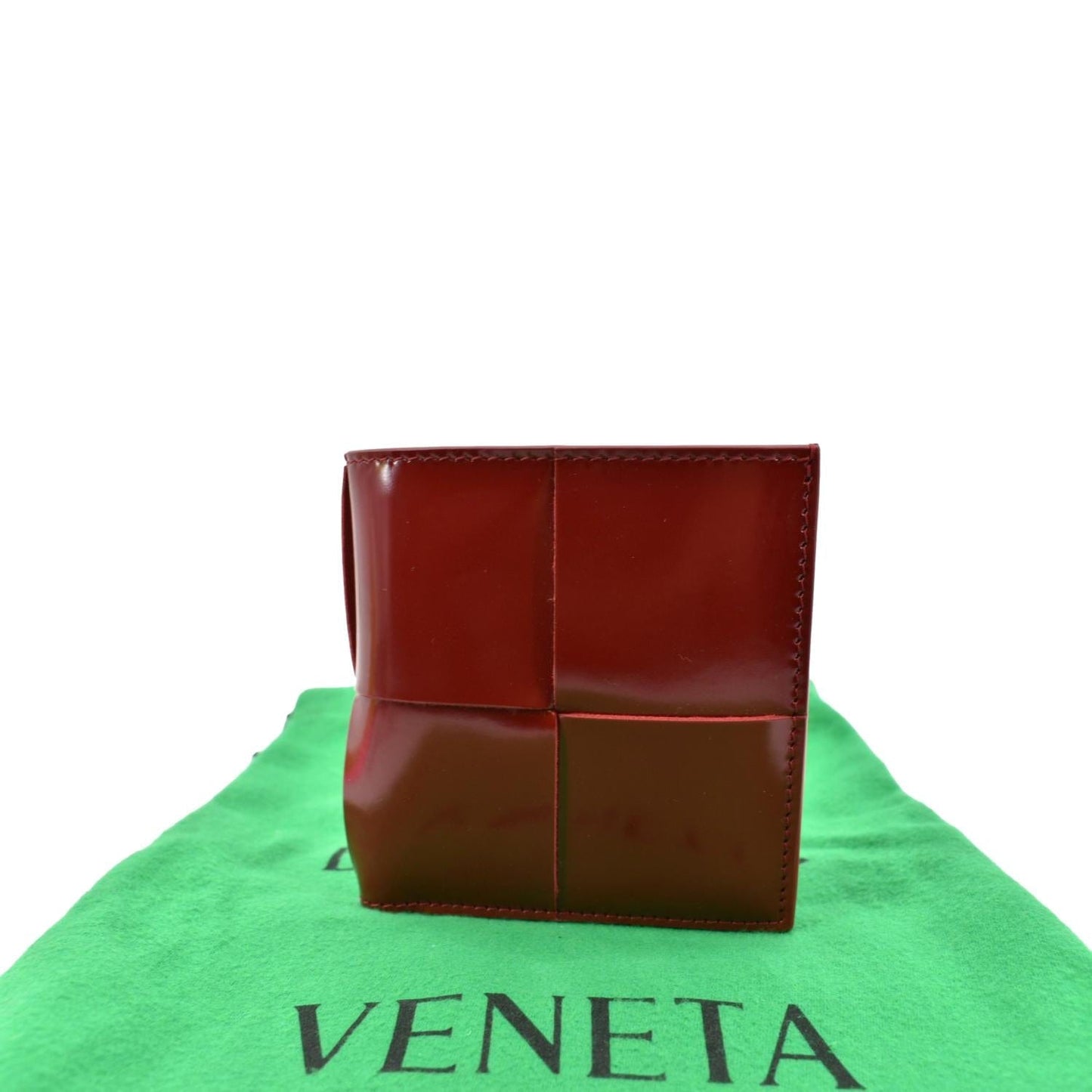 BOTTEGA VENETA Oversize Intrecciato Leather Wallet Red