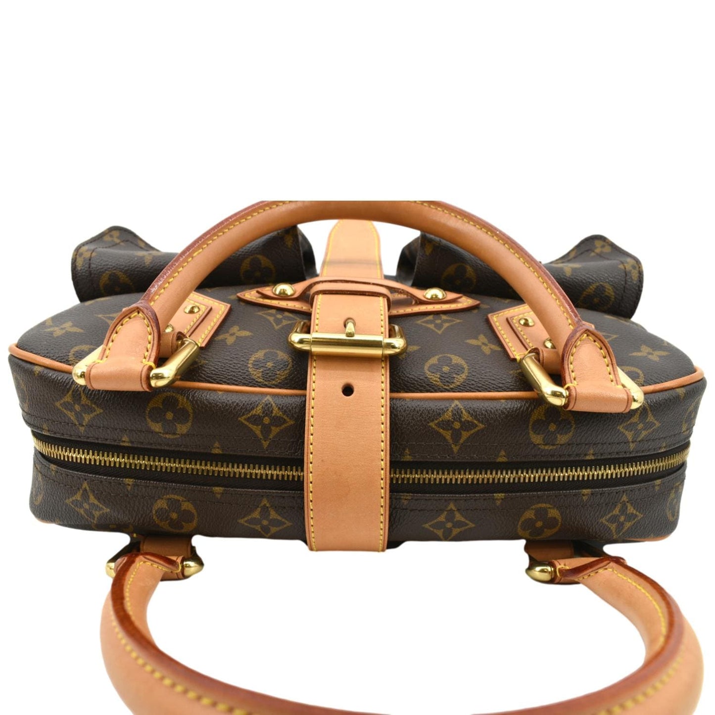 LOUIS VUITTON Manhattan GM Monogram Canvas Satchel Bag Brown