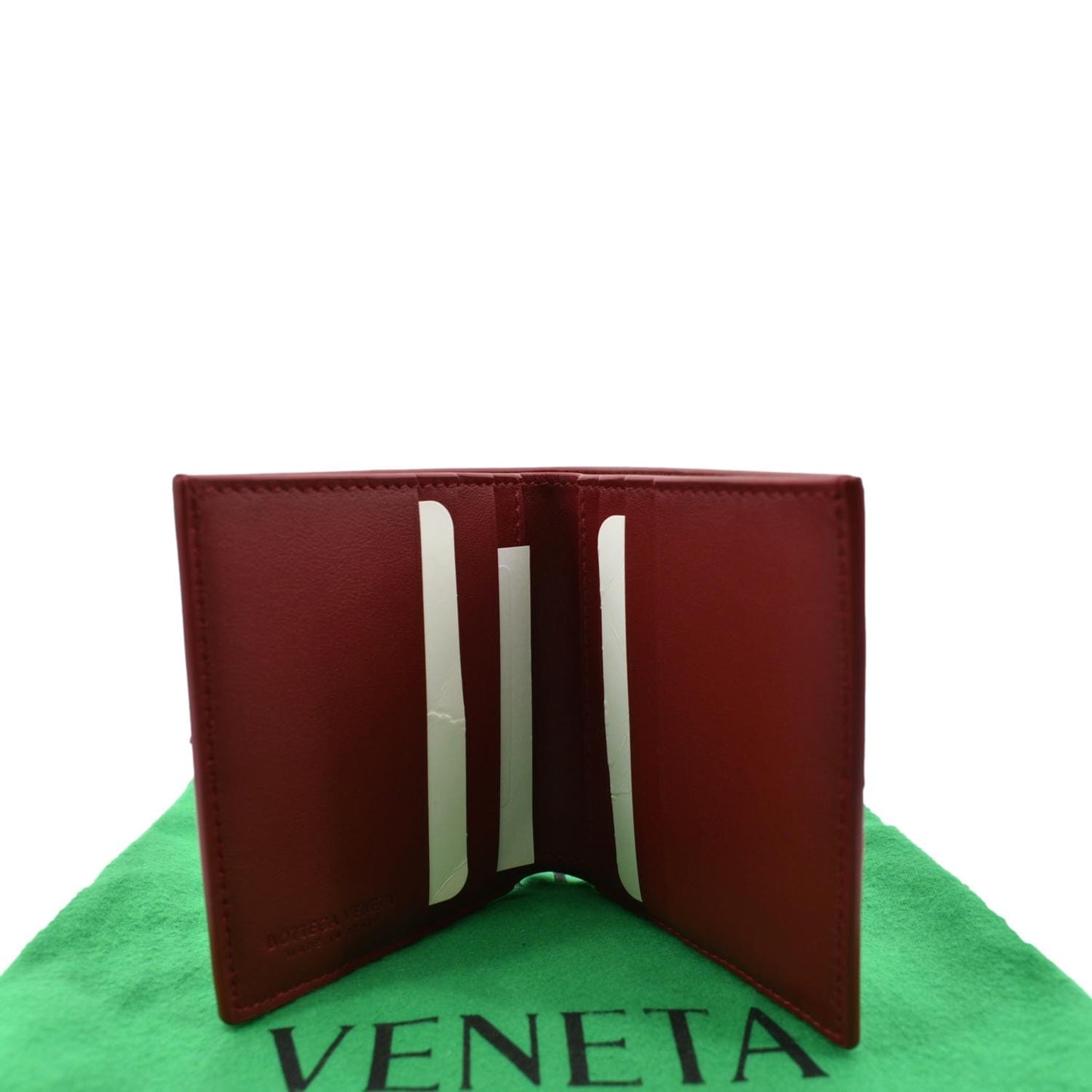 BOTTEGA VENETA Oversize Intrecciato Leather Wallet Red