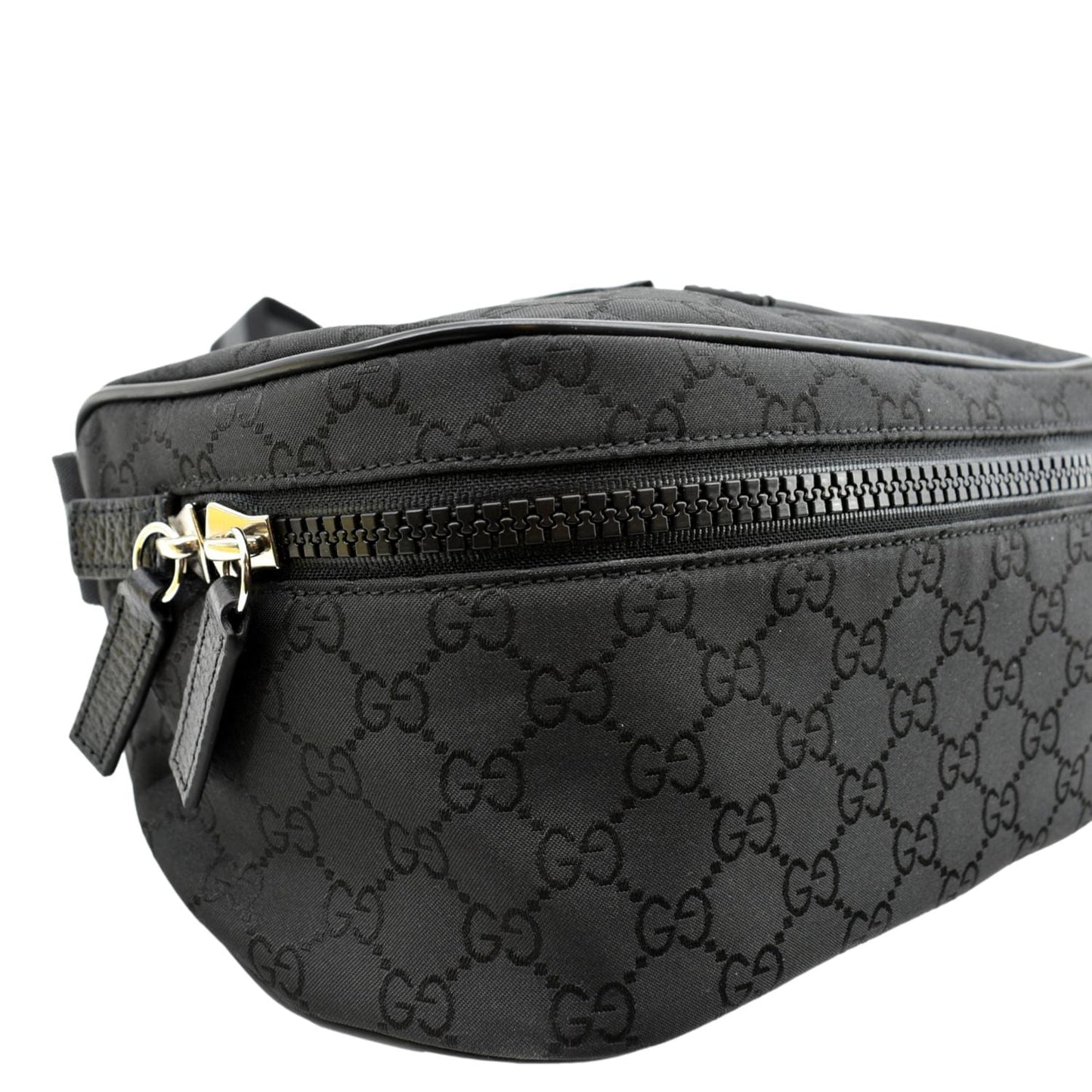 GUCCI GG Monogram Nylon Canvas Fanny Pack Belt Bag Black 449182