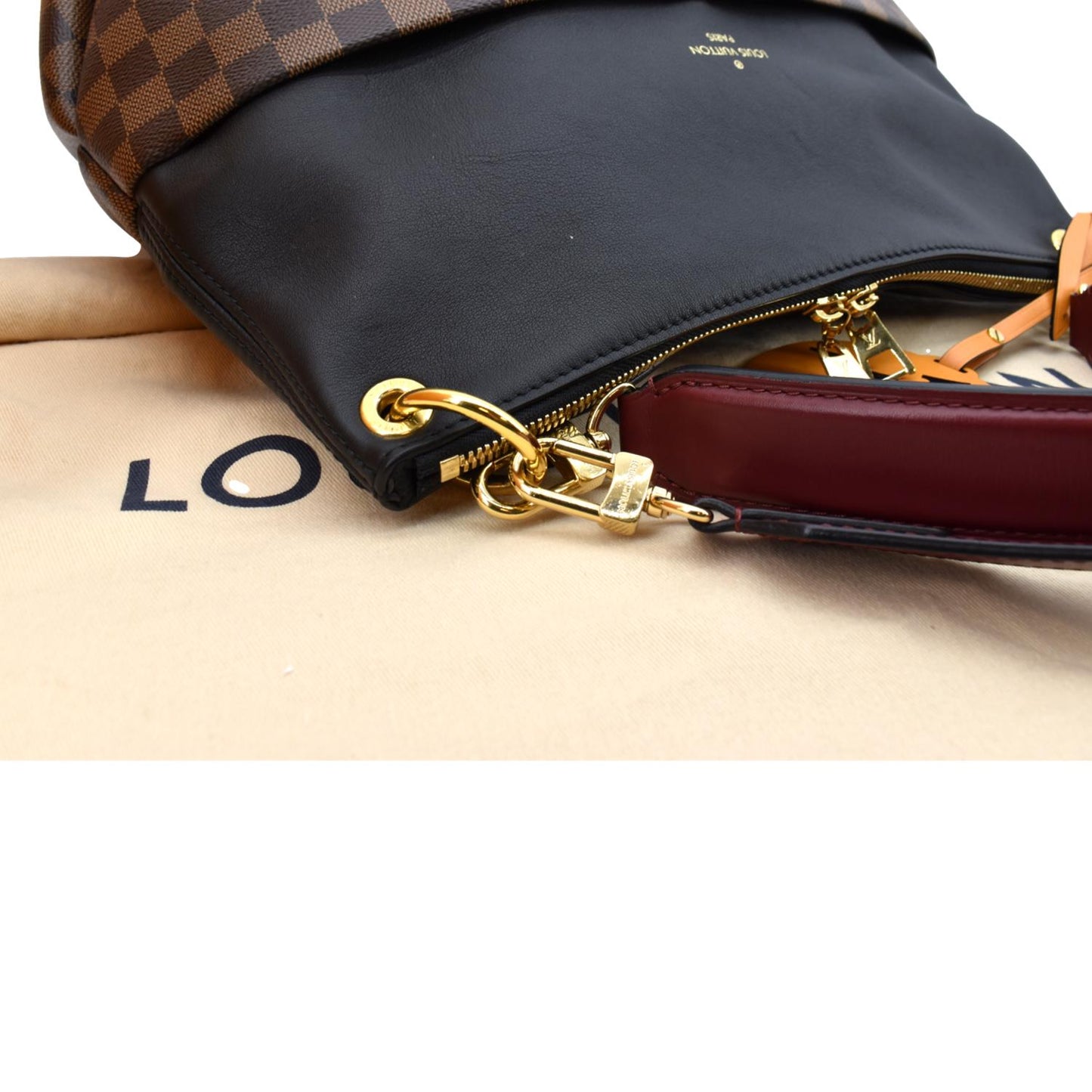 LOUIS VUITTON Maida Damier Ebene Hobo Shoulder Bag Brown