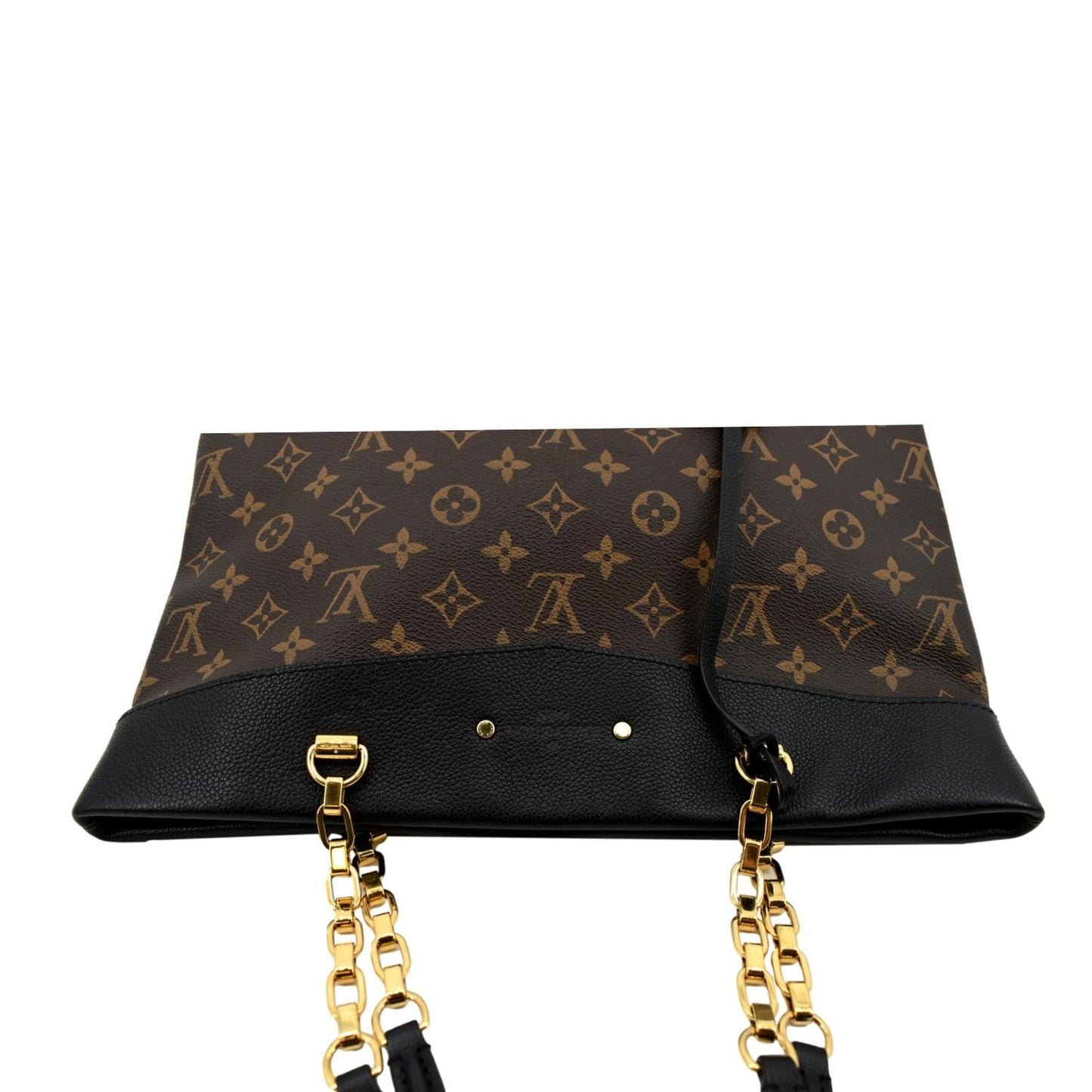 LOUIS VUITTON Pallas Chain Monogram Canvas Shopper Tote Bag Brown