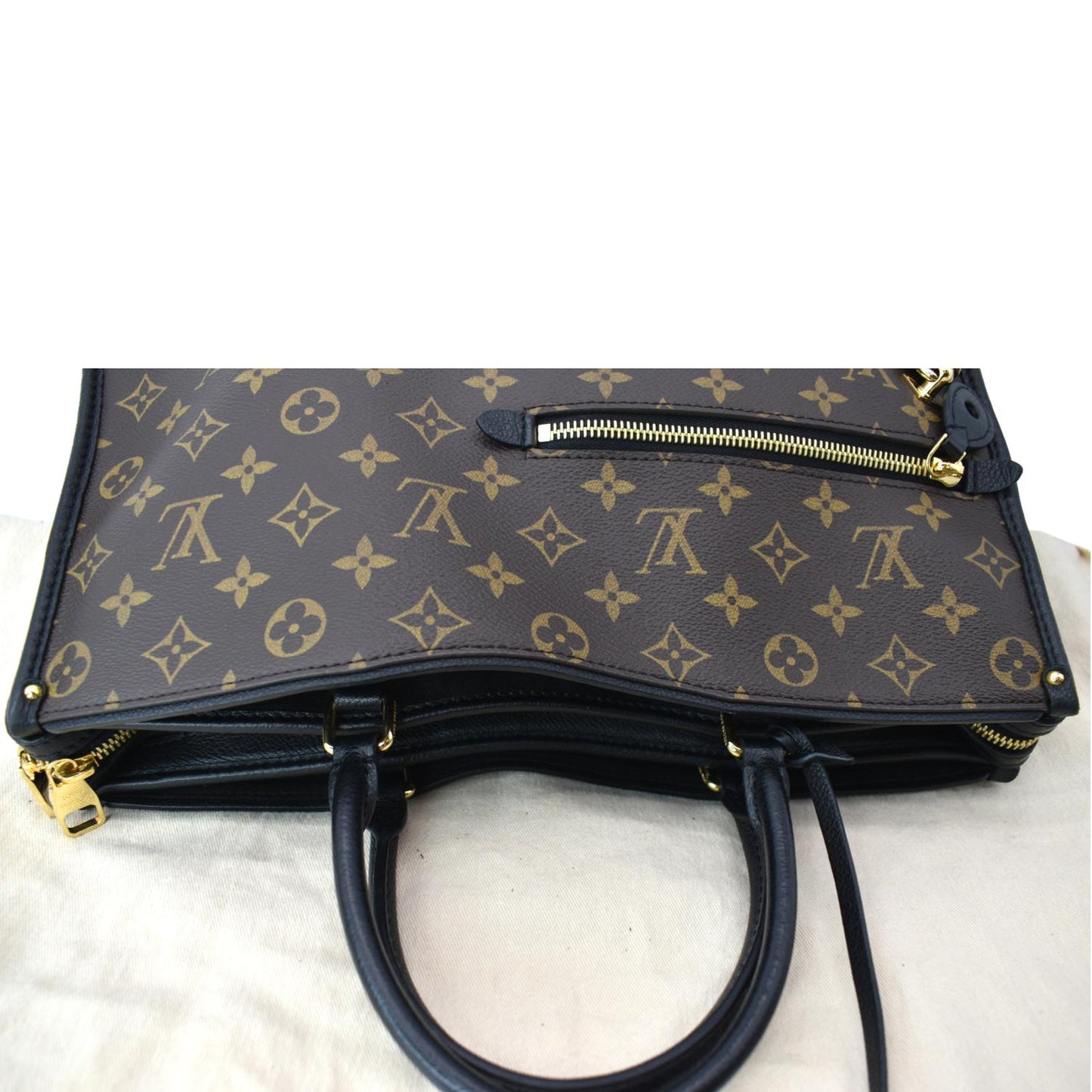 LOUIS VUITTON Popincourt NM Monogram Canvas Tote Bag Brown